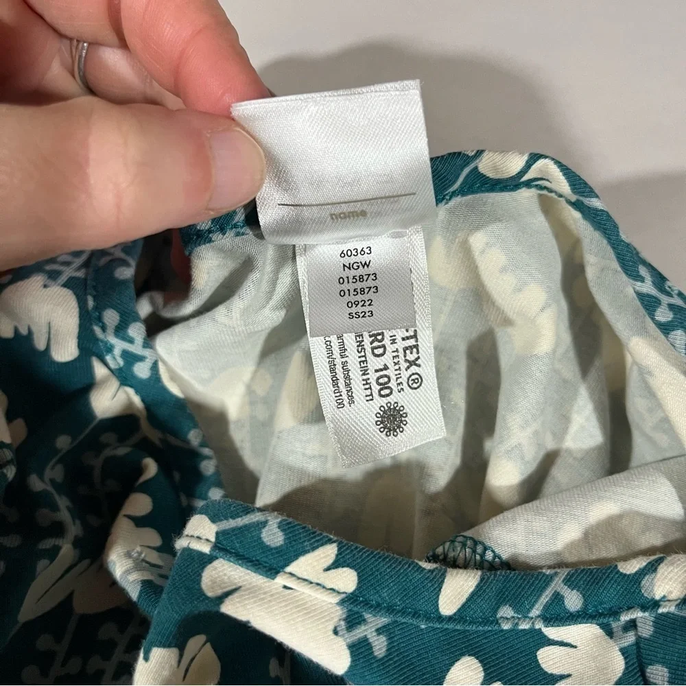 Hanna Andersson Teal and White Floral Girls Dress 8